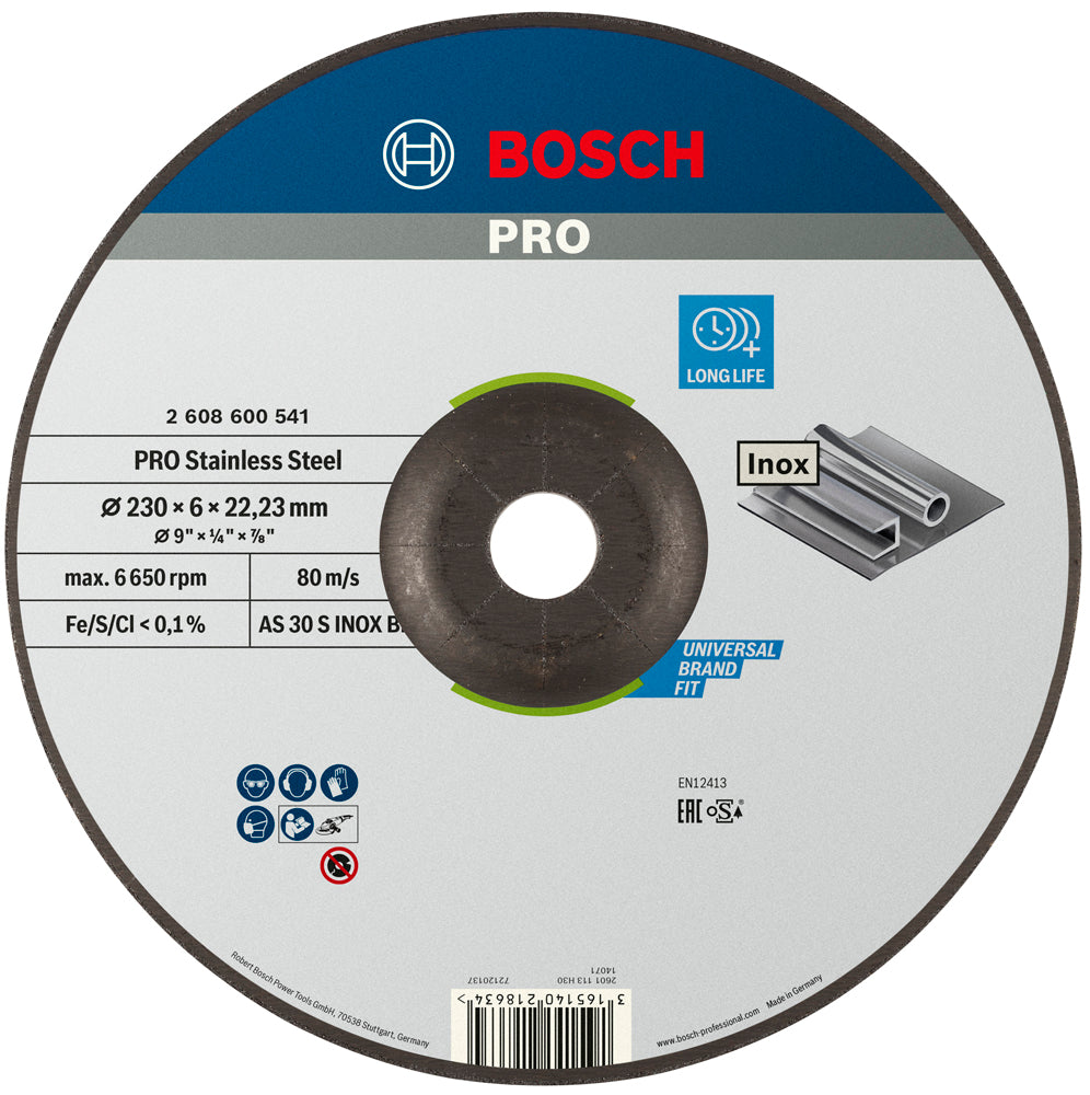 Bosch PRO Stainless Steel afbraamschijf, 230 x 6 x 22,23 mm