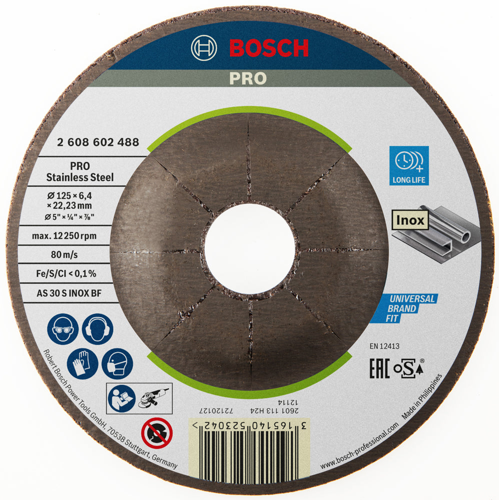 Bosch PRO Stainless Steel afbraamschijf, 125 x 6 x 22,23 mm