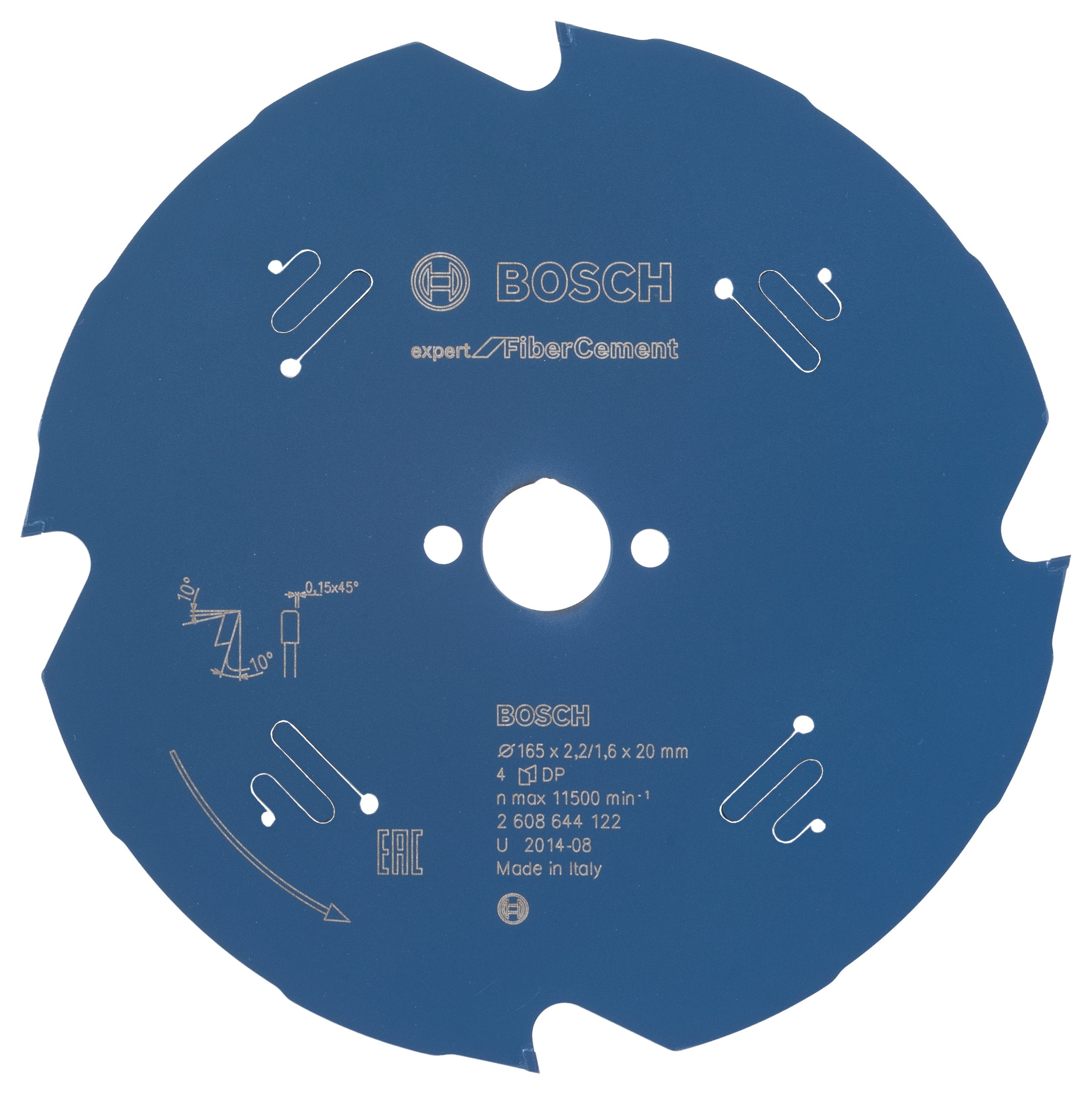 Bosch Cirkelzaagblad Expert for Fiber Cement, 165 x 20 x 2,2 mm, 4T