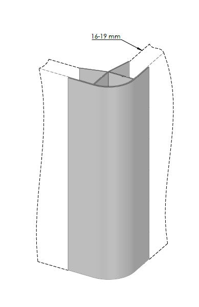 Geheel sokkelverbindingen keuken Modulo aluminium
