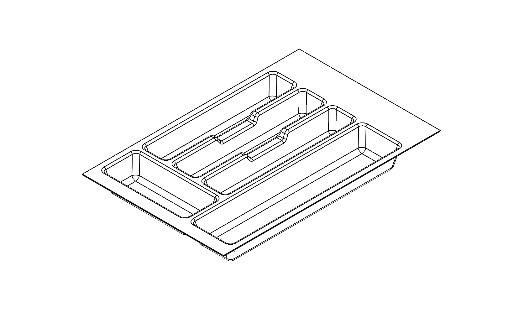 Bestekbak 32cm kunststof donkergrijs
