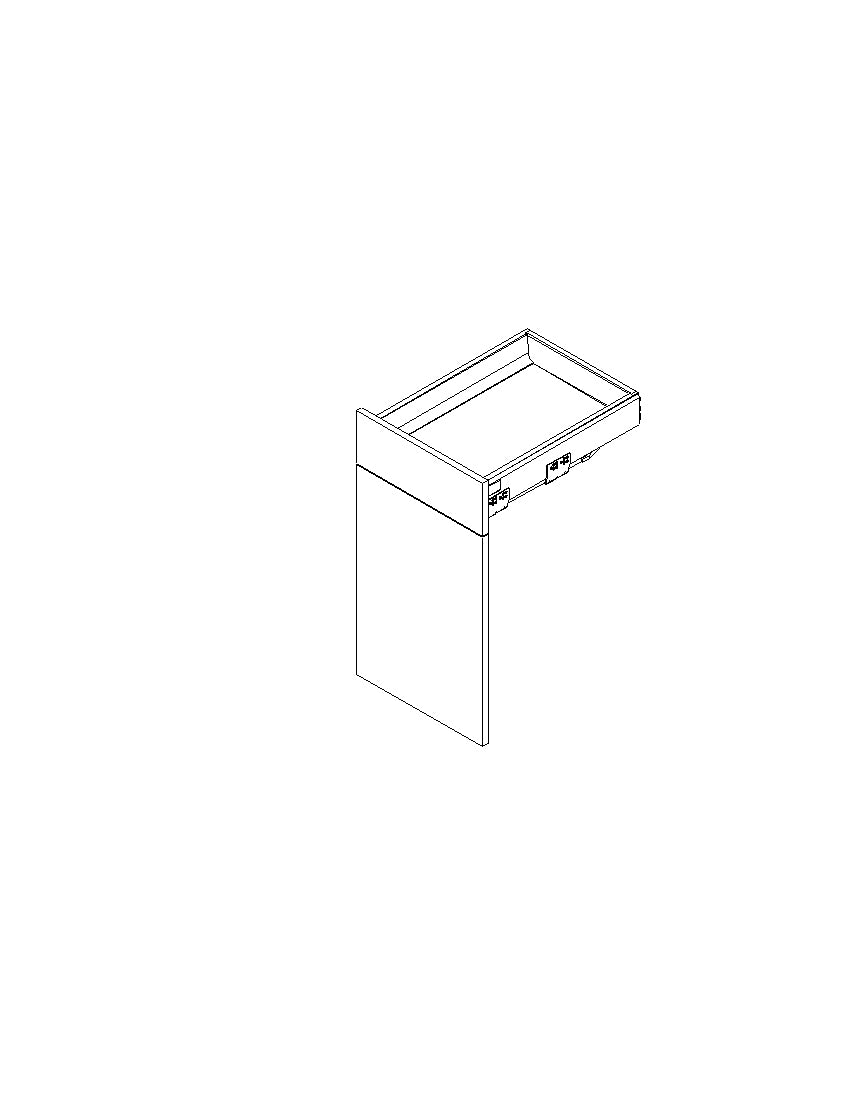 Geheel van 1 deur + 1 lade keukenkast Modulo Lou Artisan 40x72cm