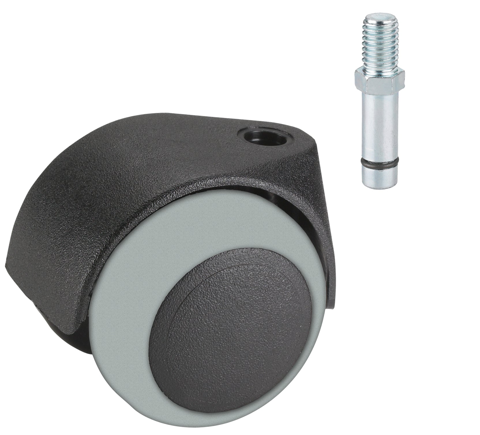 Dörner+Helmer dubbel wiel zwart 50mm