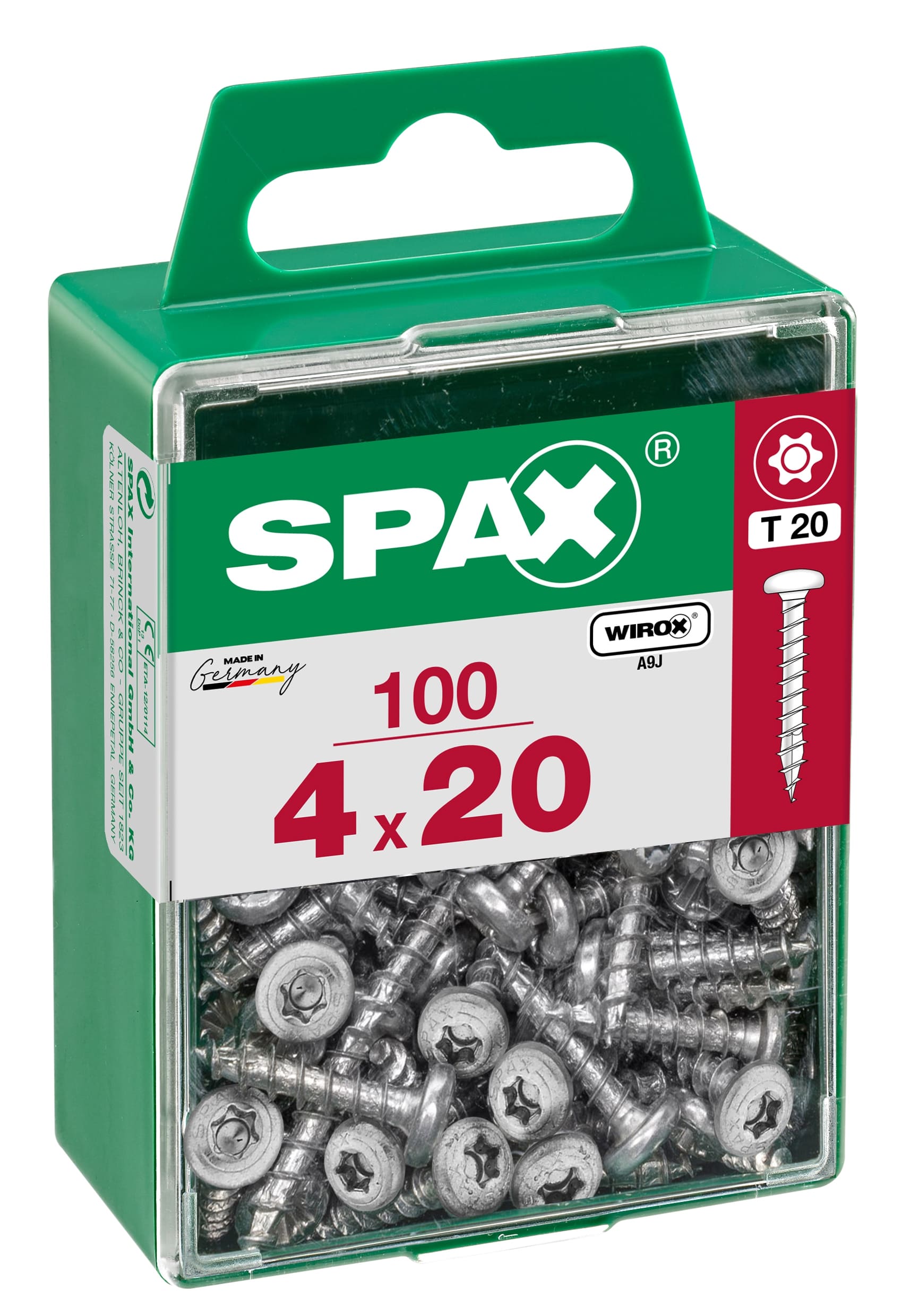 Spax universeelschroef centreerkop - rond T-STAR + 4CUT WIROX 4x20mm 100 st