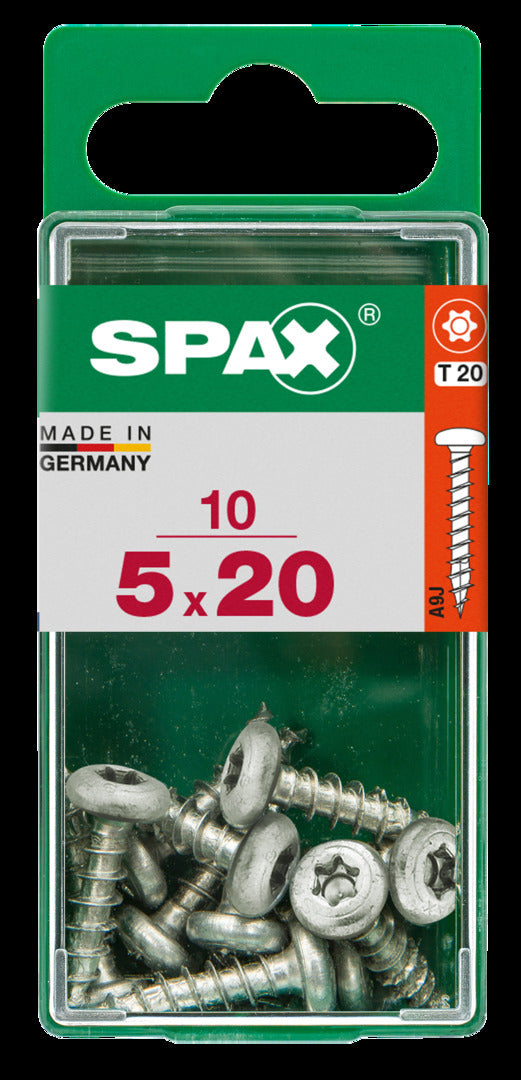 Spax universele schroef ronde kop 5x20mm 10 stuks
