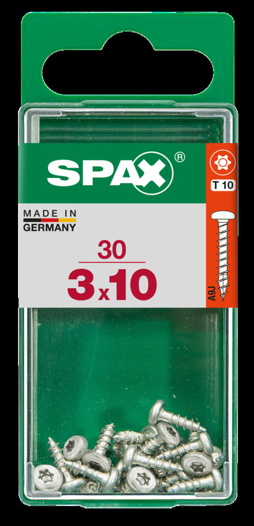 Spax universele schroef ronde kop 3x10mm 30 stuks