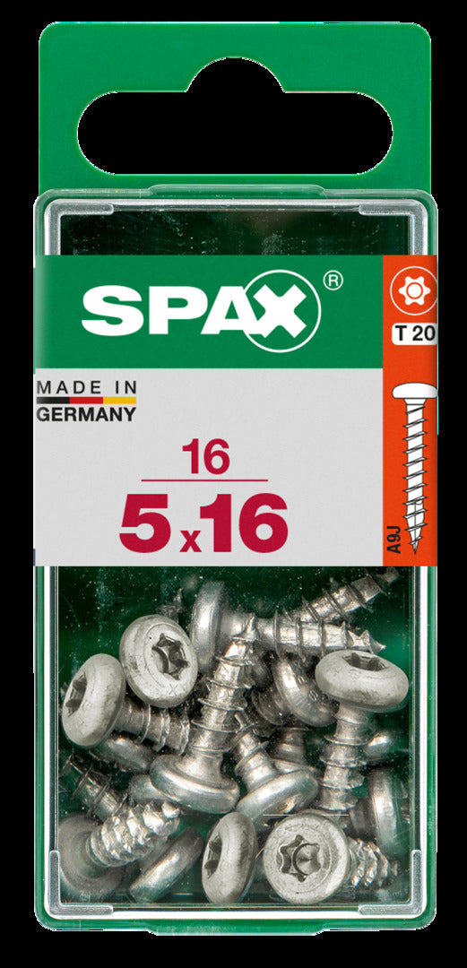 Spax universele schroef ronde kop 5x16mm 16 stuks