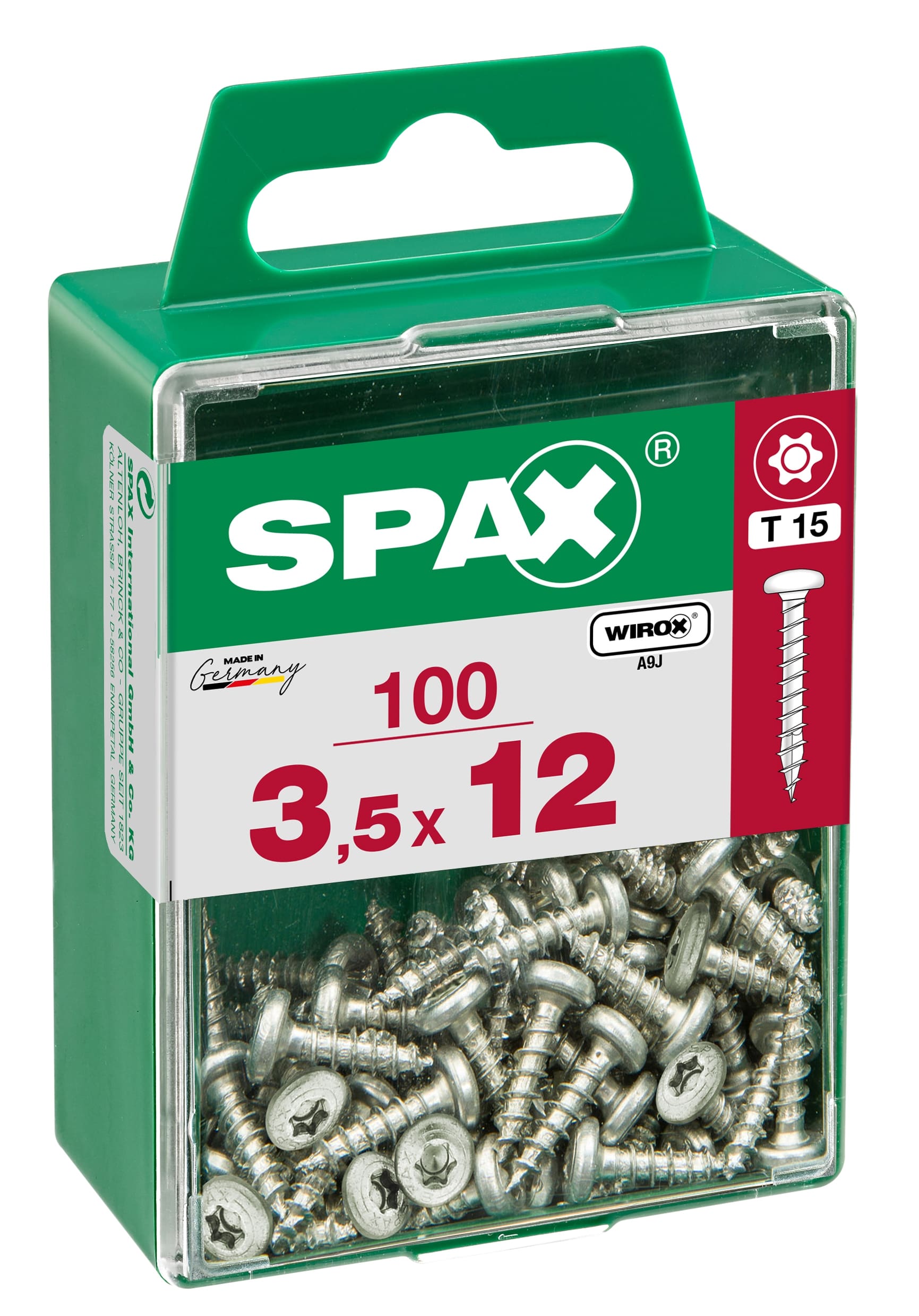 Spax universeelschroef centreerkop - rond T-STAR + 4CUT WIROX 3,5x12mm 100 st