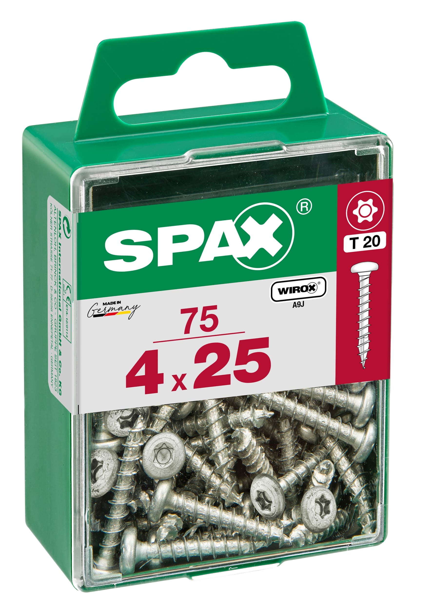 Spax universeelschroef centreerkop - rond T-STAR + 4CUT WIROX 4x25mm 75 st