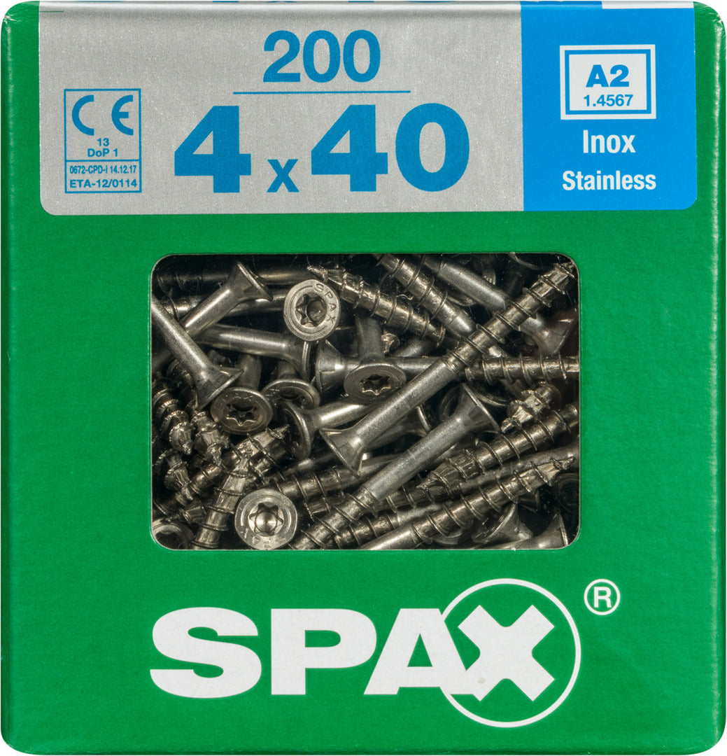 Spax universeelschroef T-Star + A2 inox 40x4mm 200 st