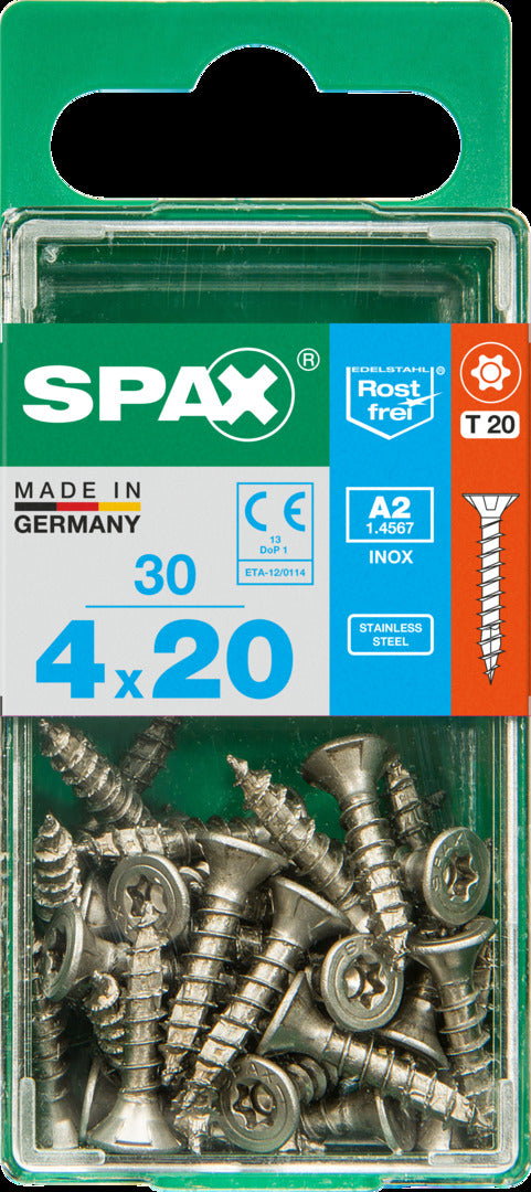 Spax universele schroef T-Star Plus roestvrij staal A2 4x20mm 30 stuks