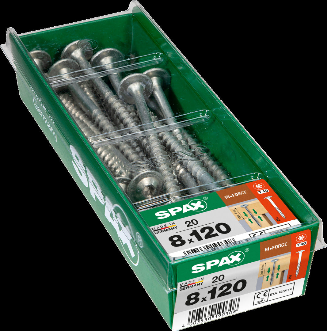 Spax constructieschroef HI. Force staal 120x8mm 20 st