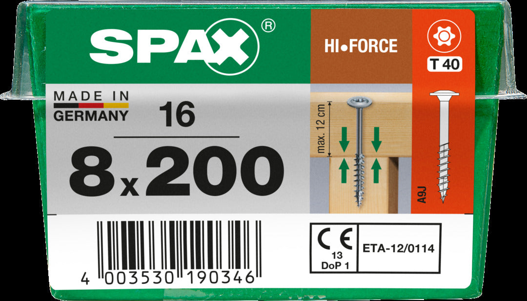 Spax schroef 'HI.Force' Wirox 8x200mm 16 stuks