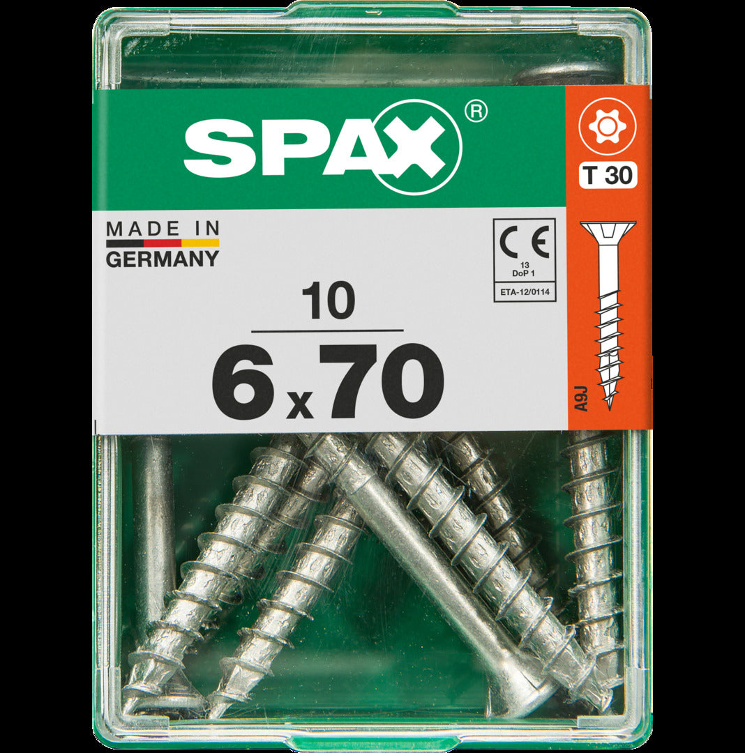 Spax universele schroef T-Star Plus geel 6x70mm 10 stk