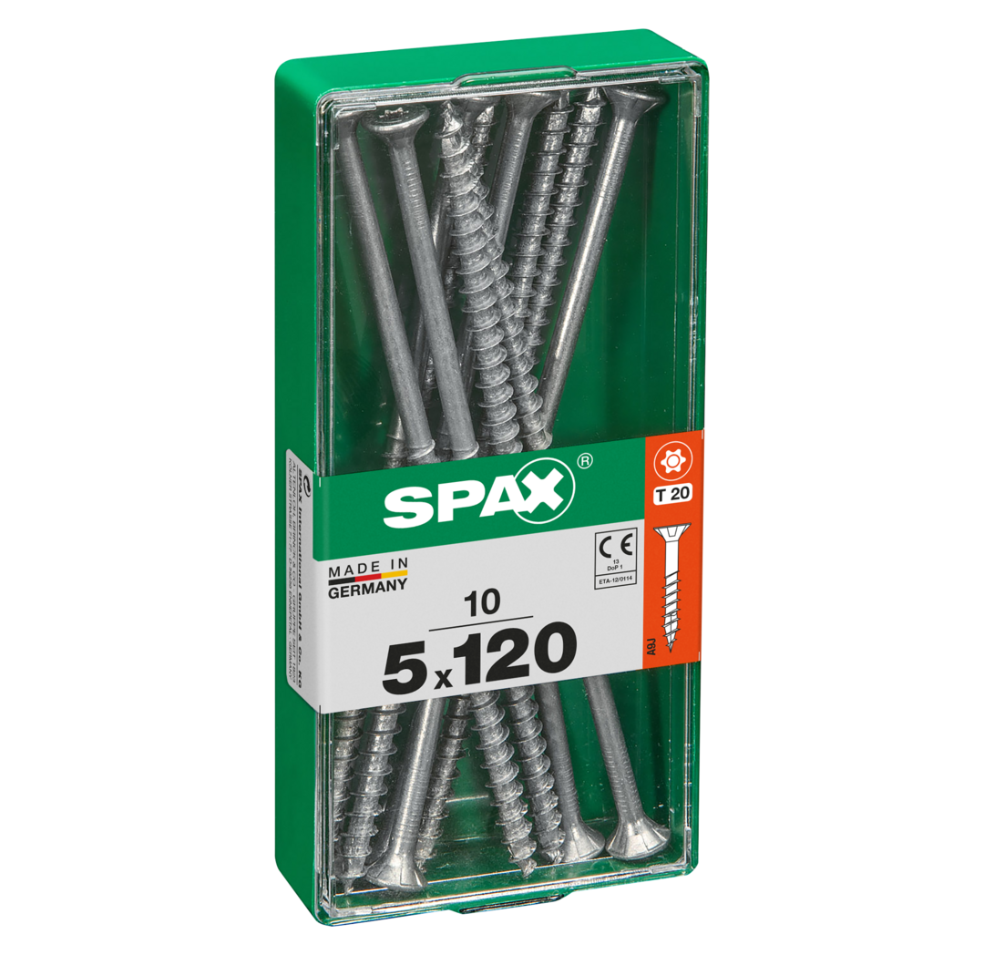 Spax Universele schroef 5 x 120 mm 10 stuks Voldraad Verzonken kop T-STAR plus T10 S-punt