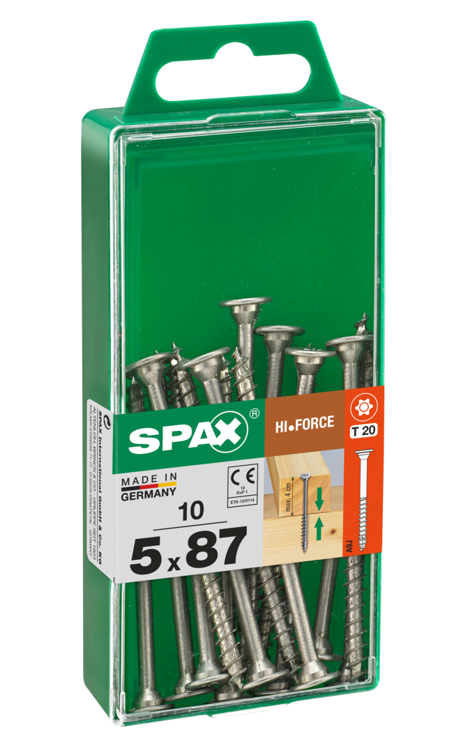 SPAX universeelschroef HI.FORCE T-STAR plus 4CUT WIROX deeldraad discuskop 5x77mm 15 st