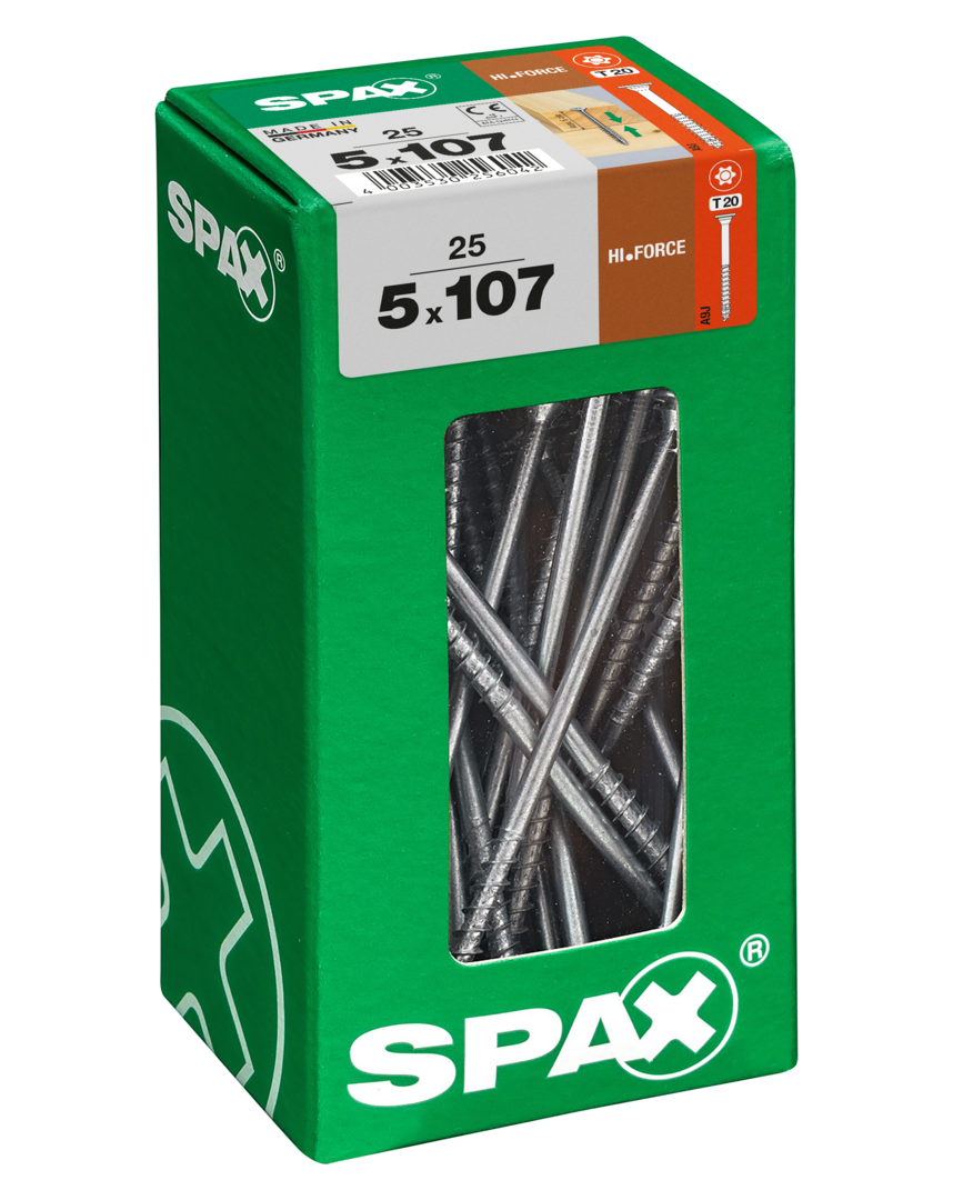 SPAX universeelschroef HI.FORCE T-STAR plus 4CUT WIROX deeldraad discuskop 5x107mm 25 st