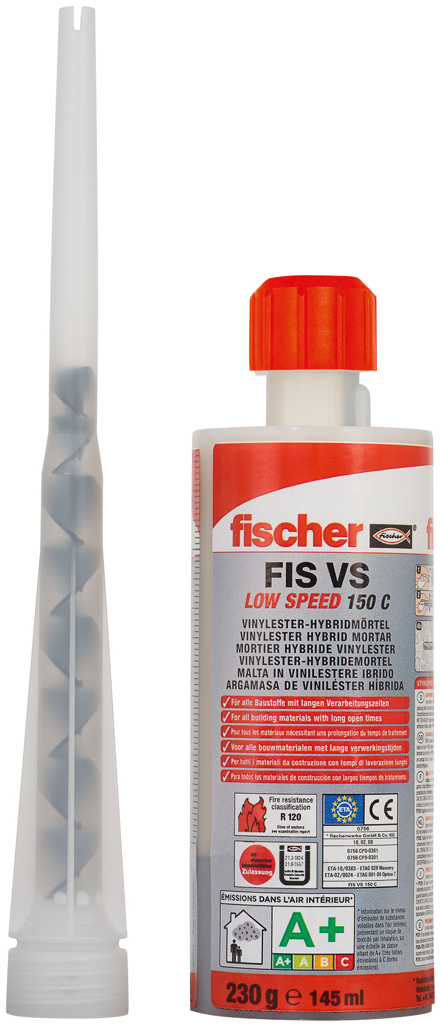Fischer injectiemortel FIS VS Low Speed 150 C met 2 mengtuiten 145ml