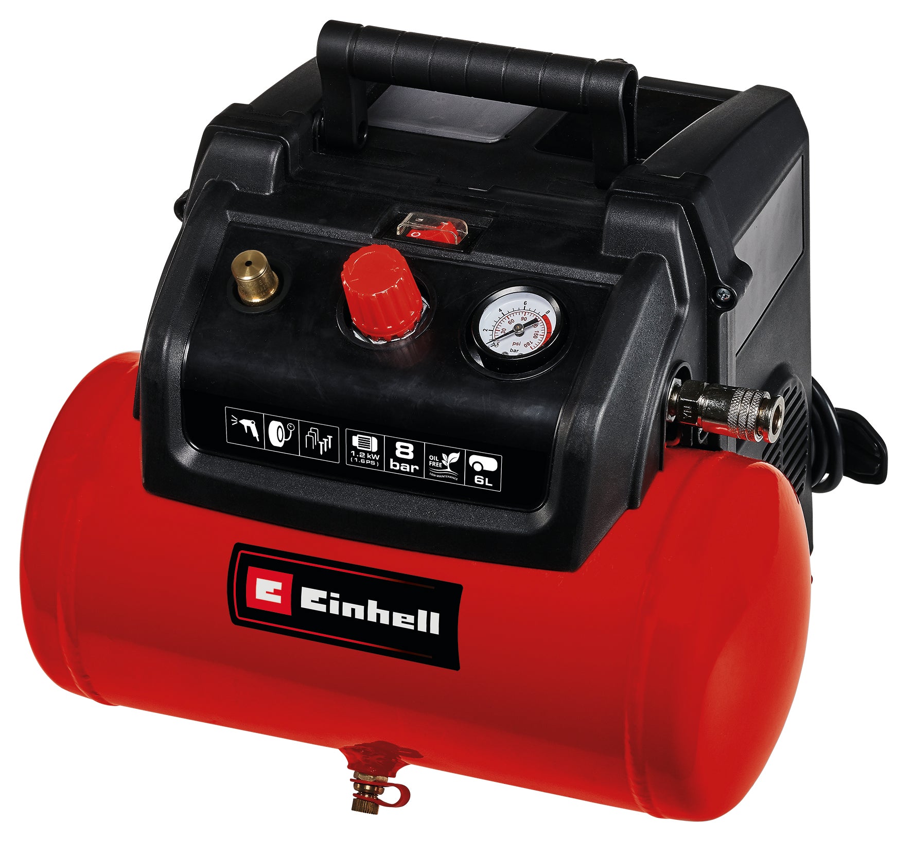 Einhell compressor olievrij TC-AC 190/6/8 OF -1200W - 6L - 8 bar