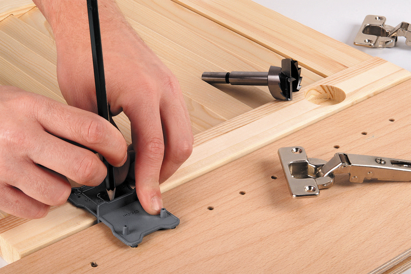 Wolfcraft houtcilinderboor met markeerhulp 35mm