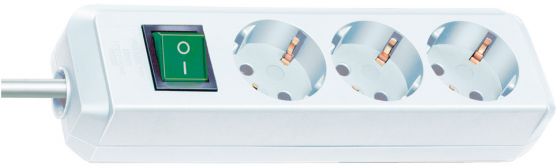 Brennenstuhl Eco-Line met schakelaar 3 stopcontacten wit 5 m H05VV-F 3G1,5