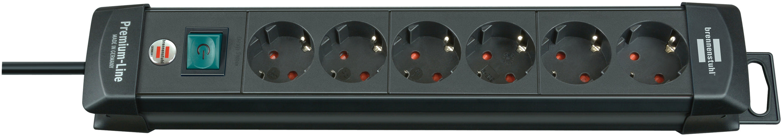 Premium-Line 6 stopcontacten zwart 3m H05VV-F 3G1,5