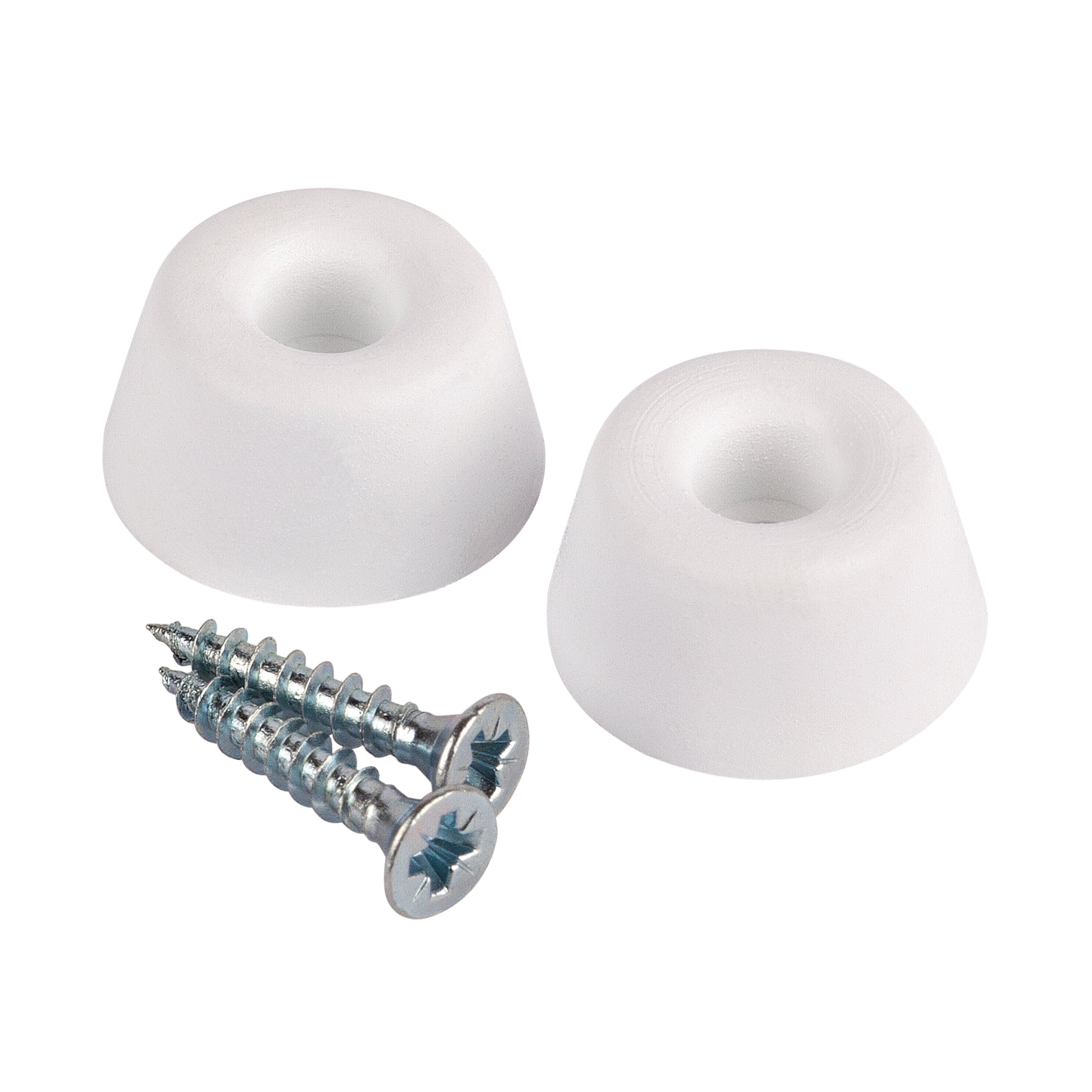 Fix-O-Moll wanddeurstop + schroef wit 21x10mm 2 st