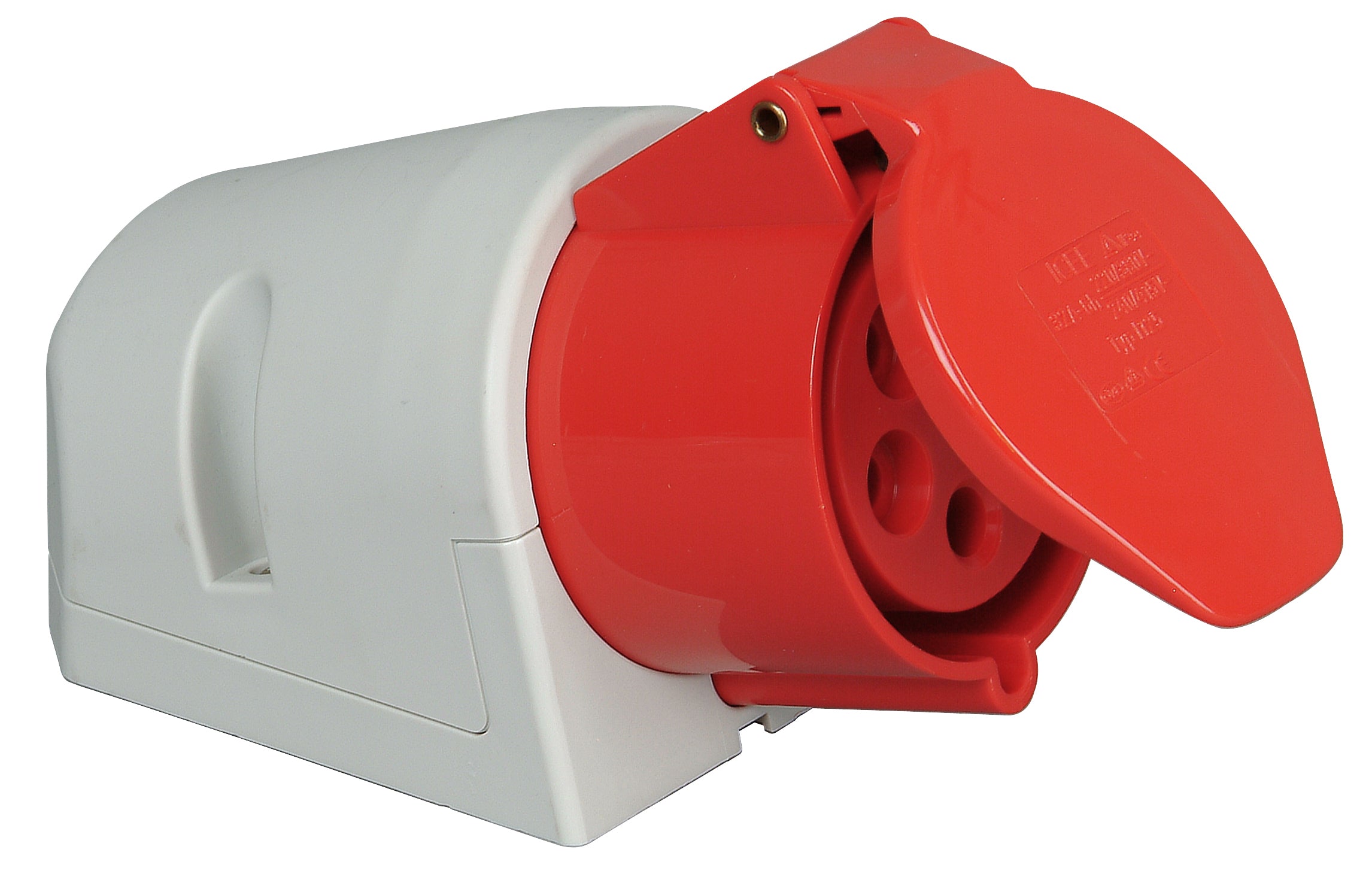 CEE wandcontactdoos 5 polig, 400V, 32A, rood