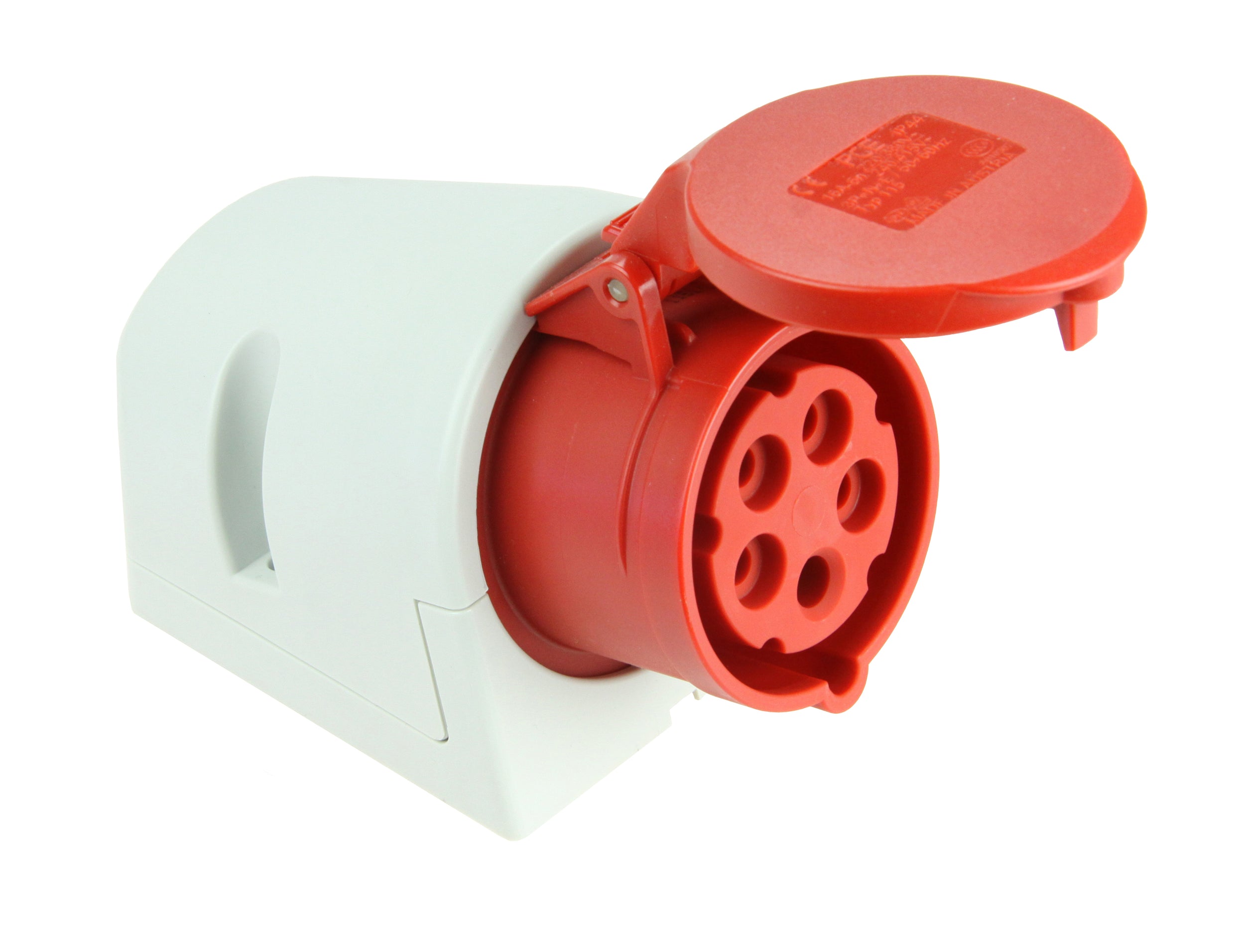 CEE wandcontactdoos 5 polig, 400V, 16A, rood