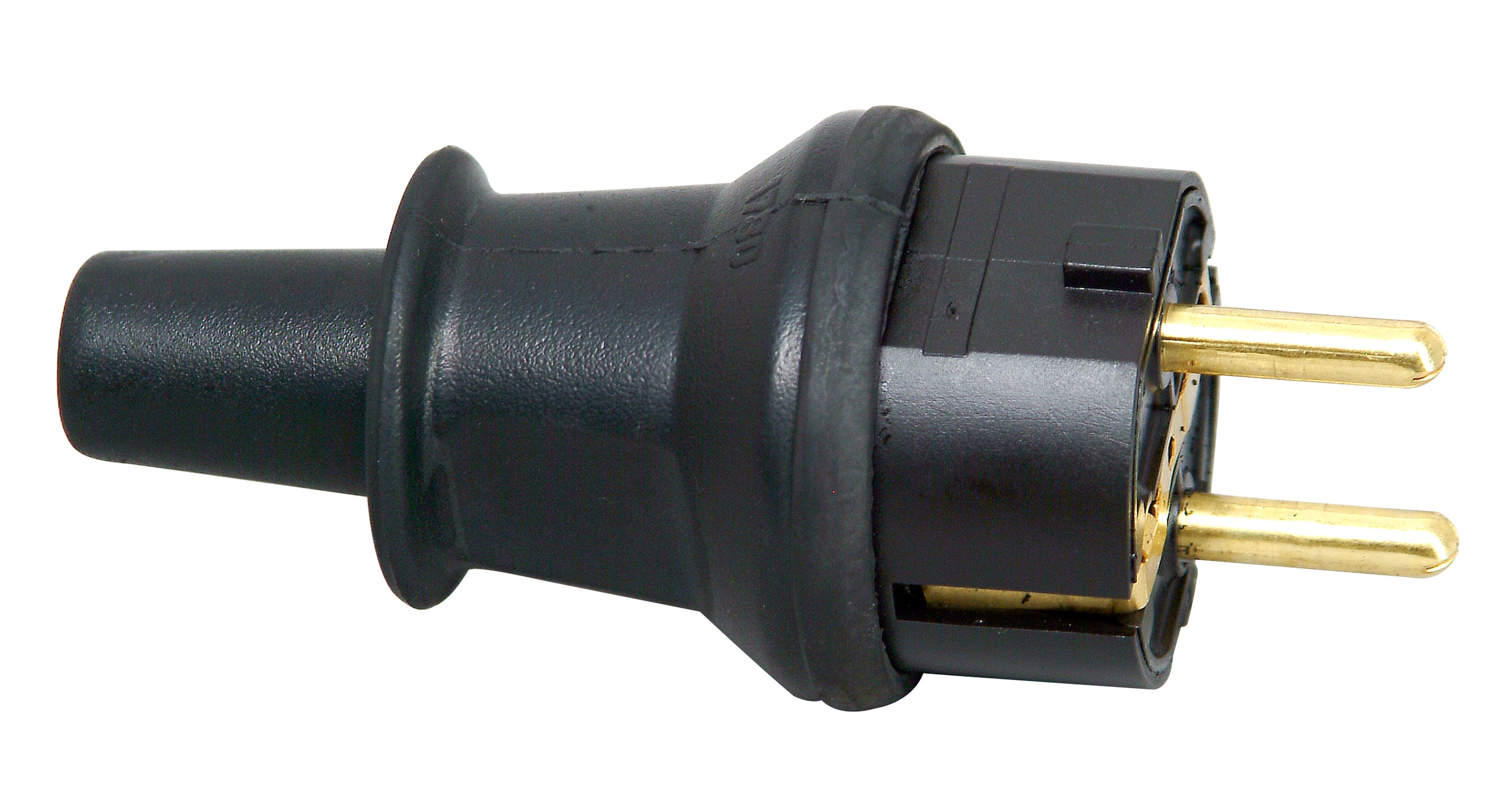Kopp stekker geaard PVC IP44 zwart