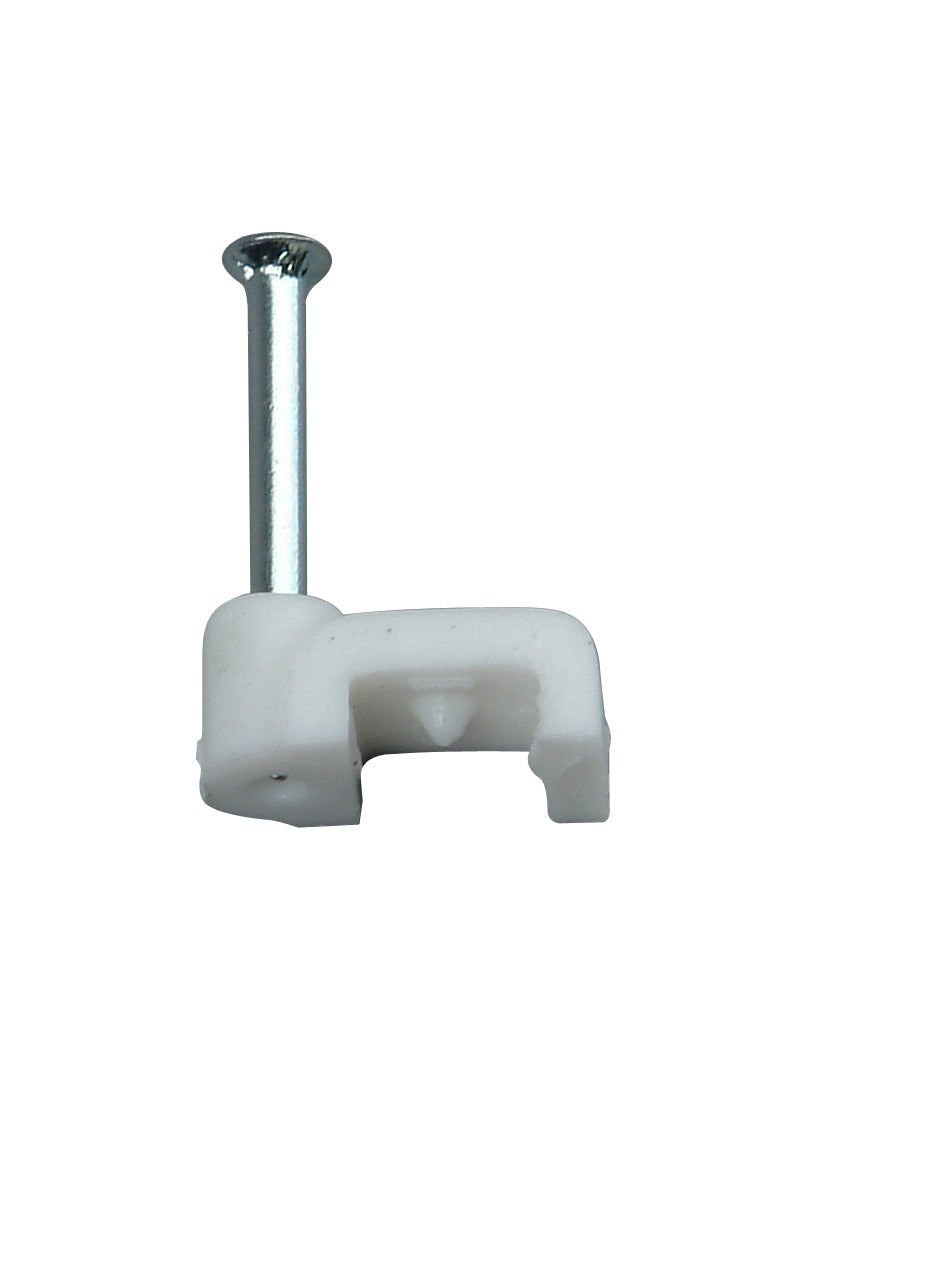 Kopp spijkerclip vlak + spijker 25mm wit 50st.