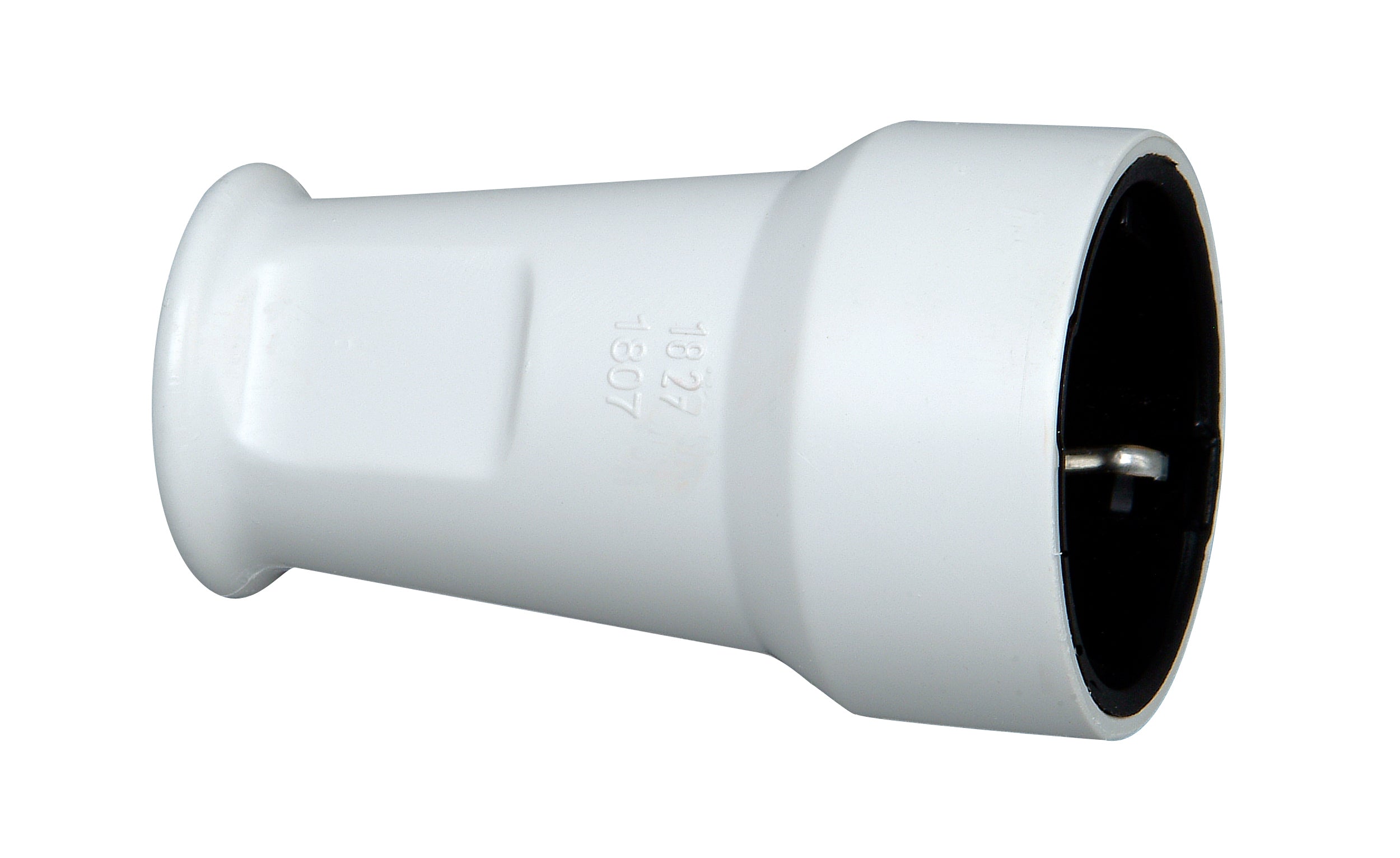 Kopp contrastekker randaarde PVC wit