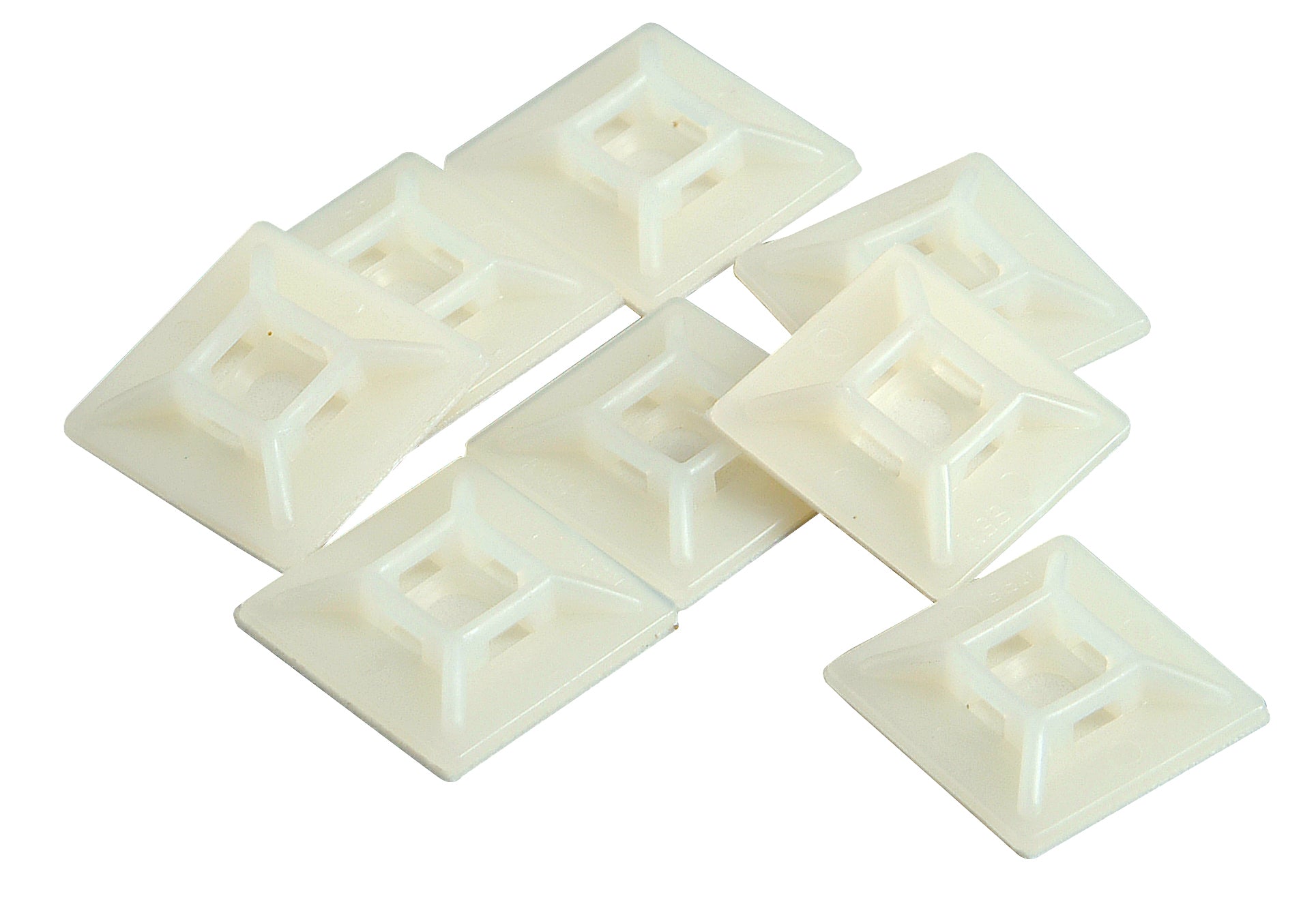 Kopp zelfklevend voetstuk voor kabelbinders 5,0mm wit 25st.