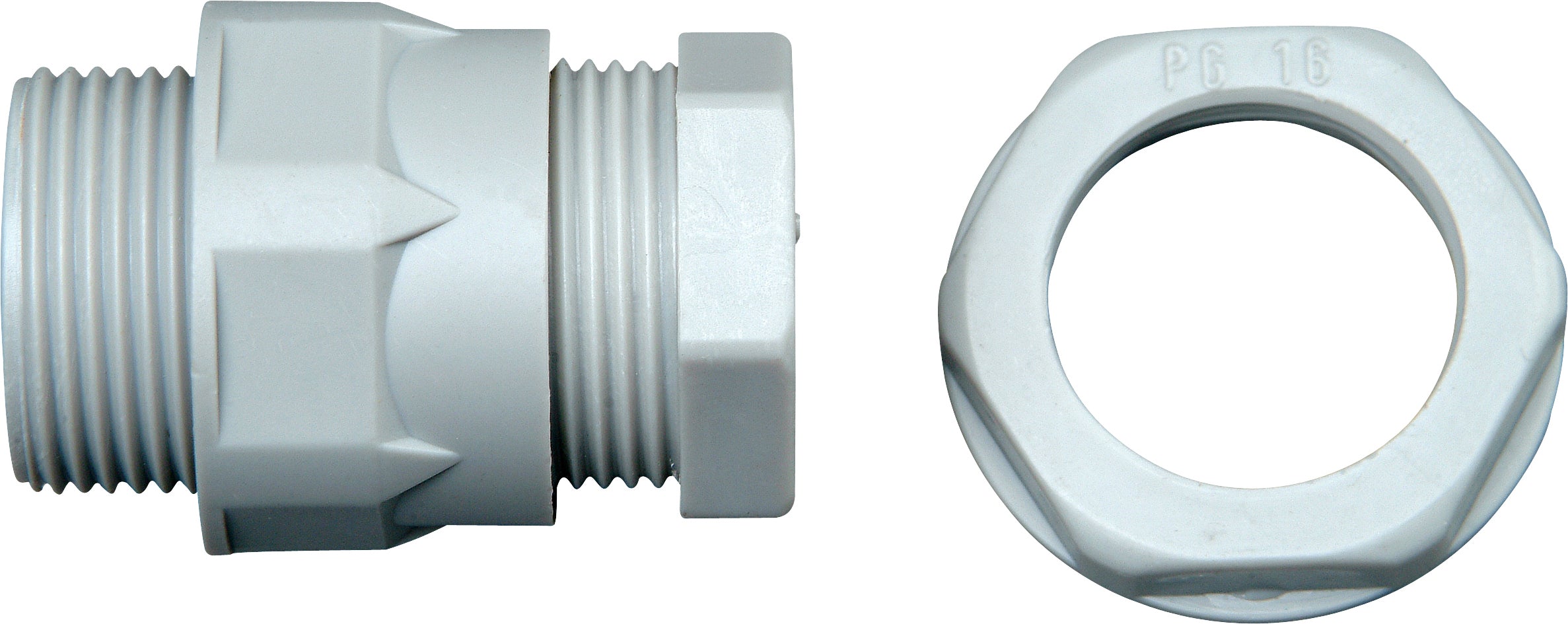 Kopp wartel M20 IP66 met moer grijs 2 stuks