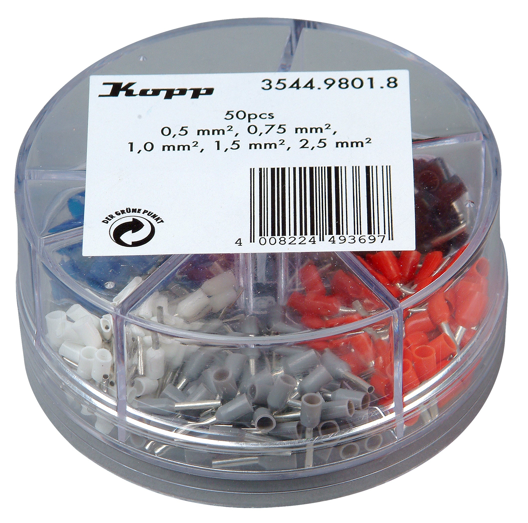 Kopp adereindhulsjes assorti 0,5-2,5mm² 5x50st.