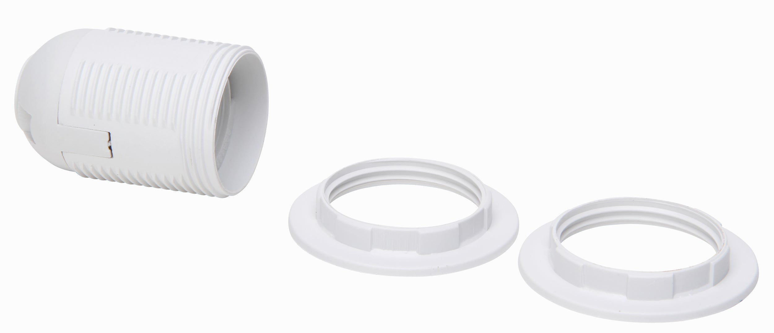 Kopp lamphouder E27 met 2 ringen wit