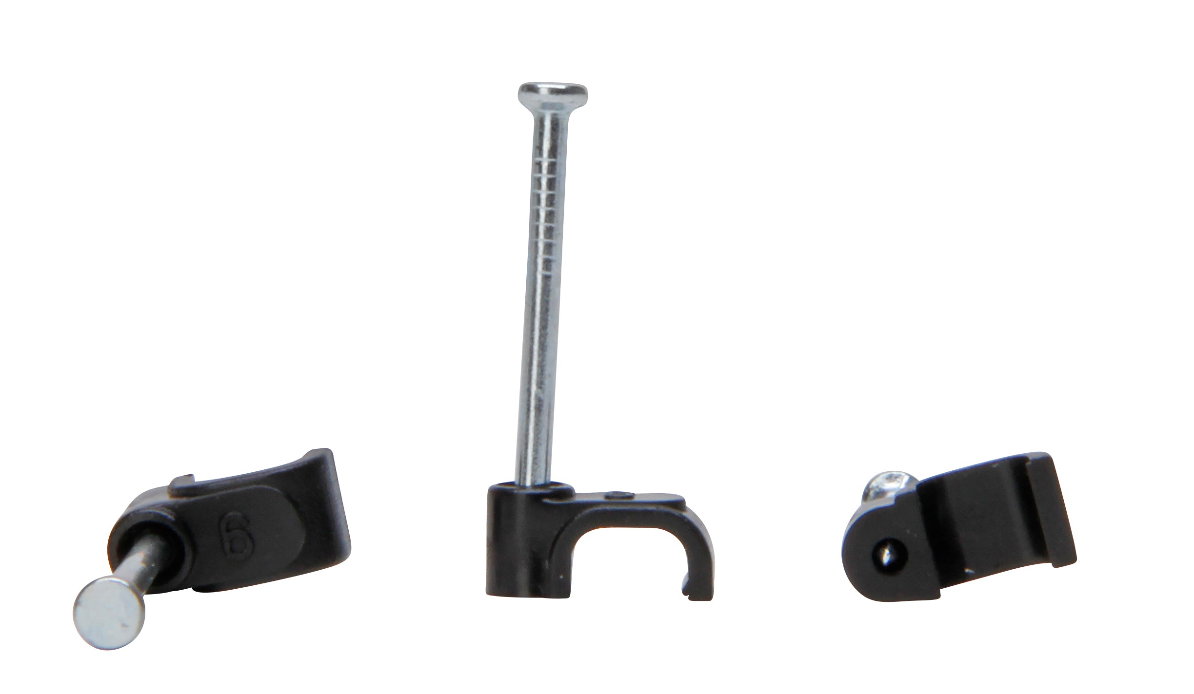 Kopp spijkerclip vlak + spijker 25mm zwart 50st.