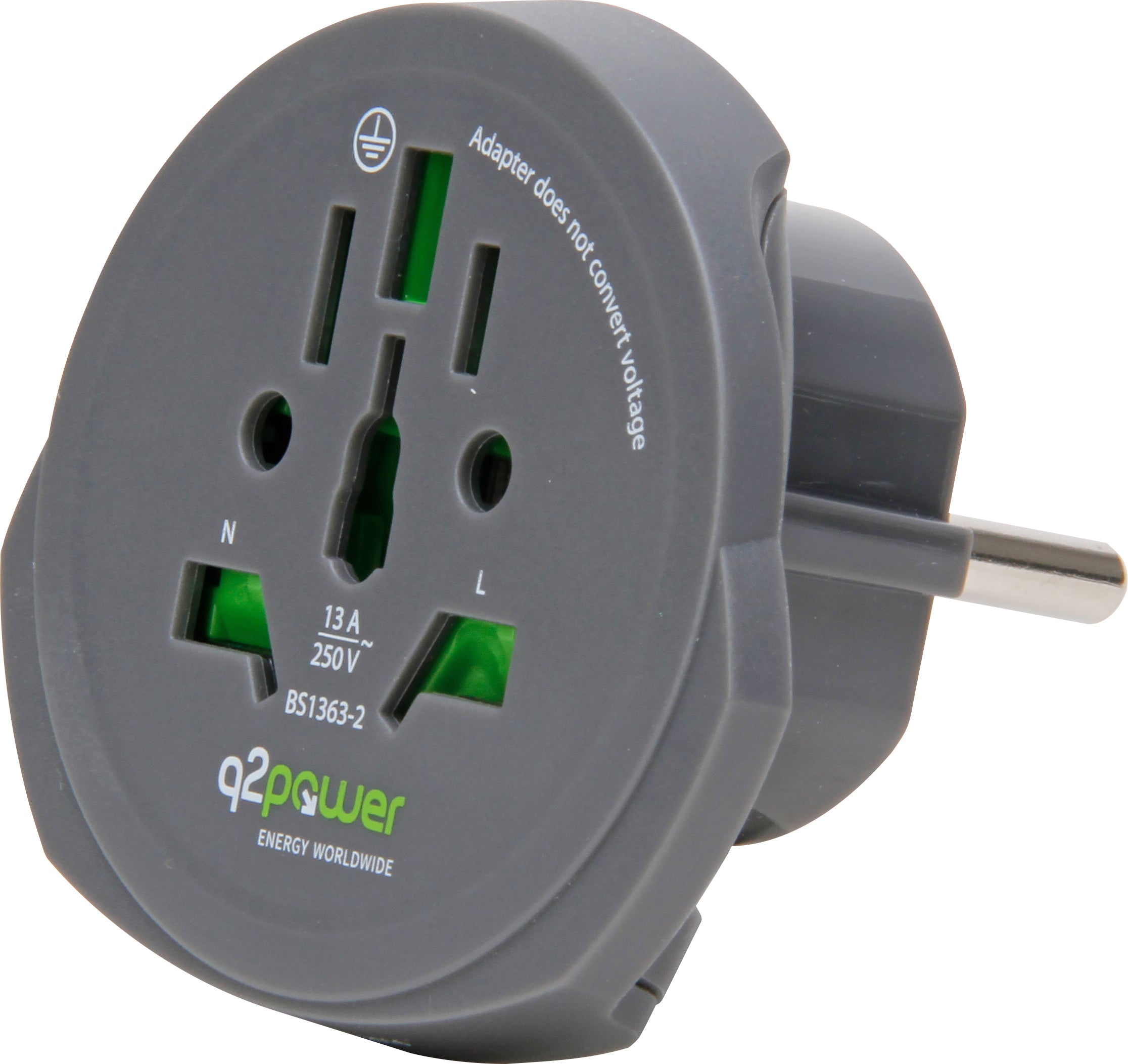 Kopp adapter wereldstekker-Europa zwart Q2