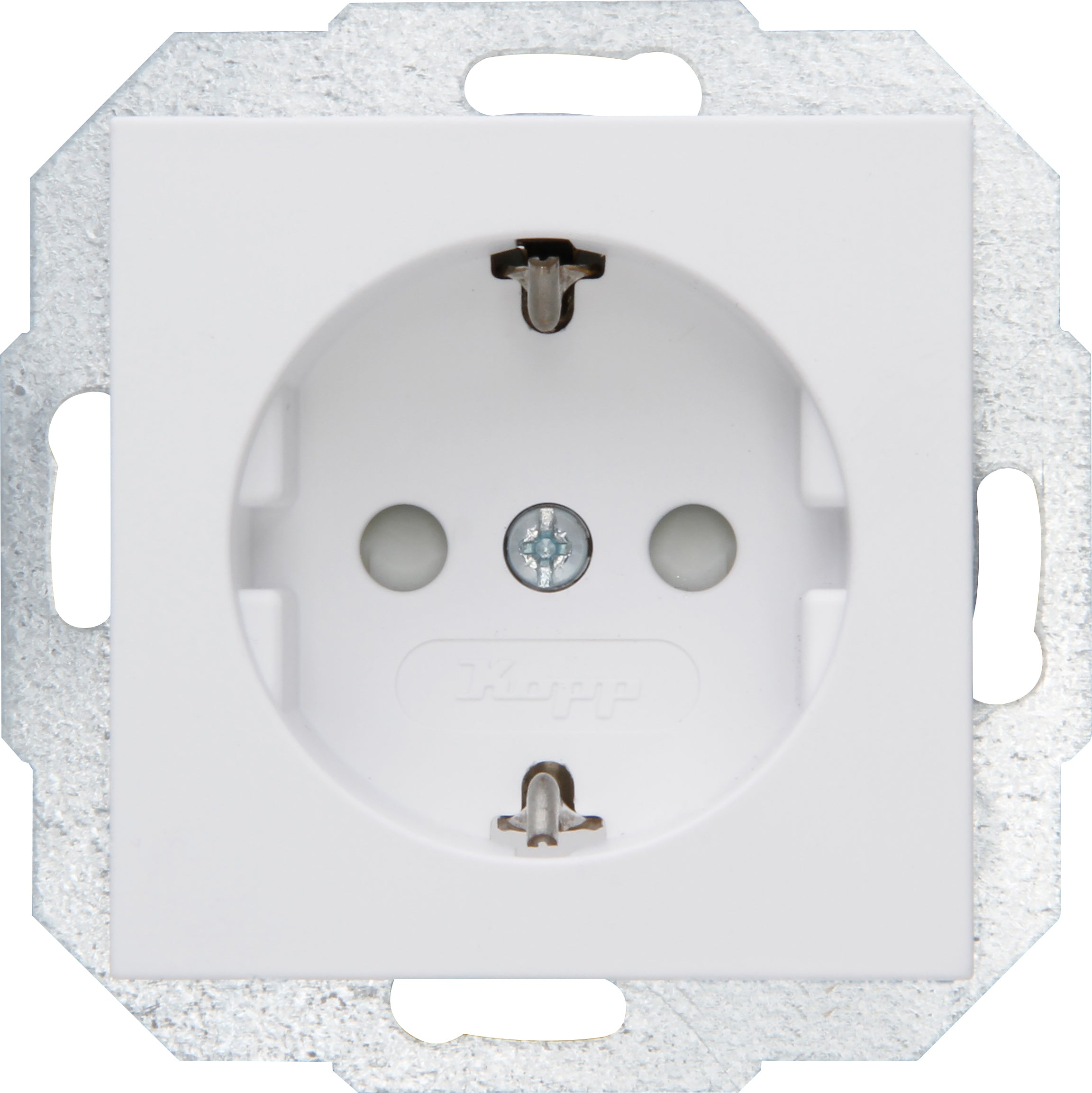 Kopp inbouwstopcontact Athenis 1-polig randaarde wit IP20