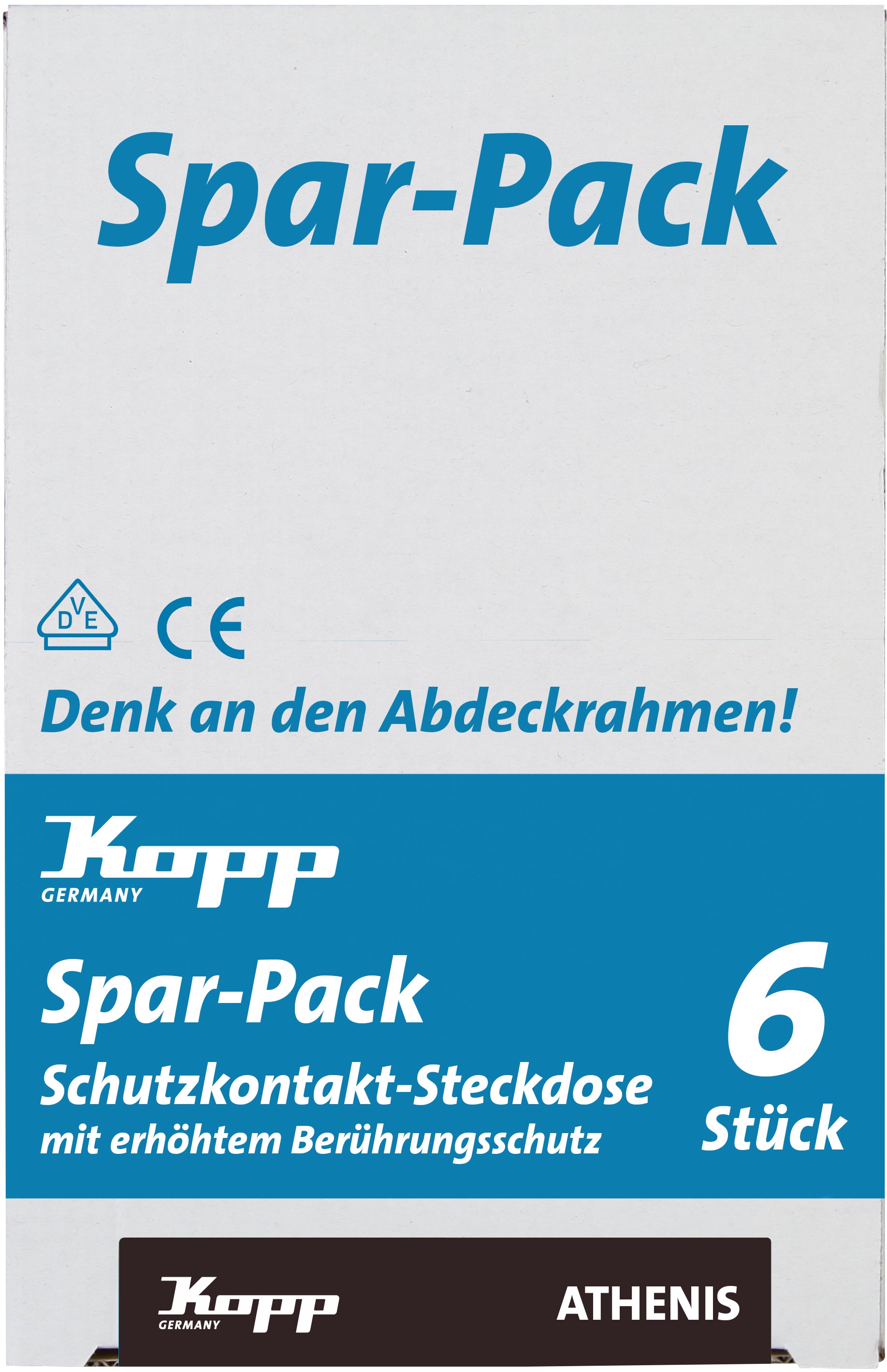 Kopp inbouwstopcontact Athenis 1-polig randaarde wit IP20 6 stuks