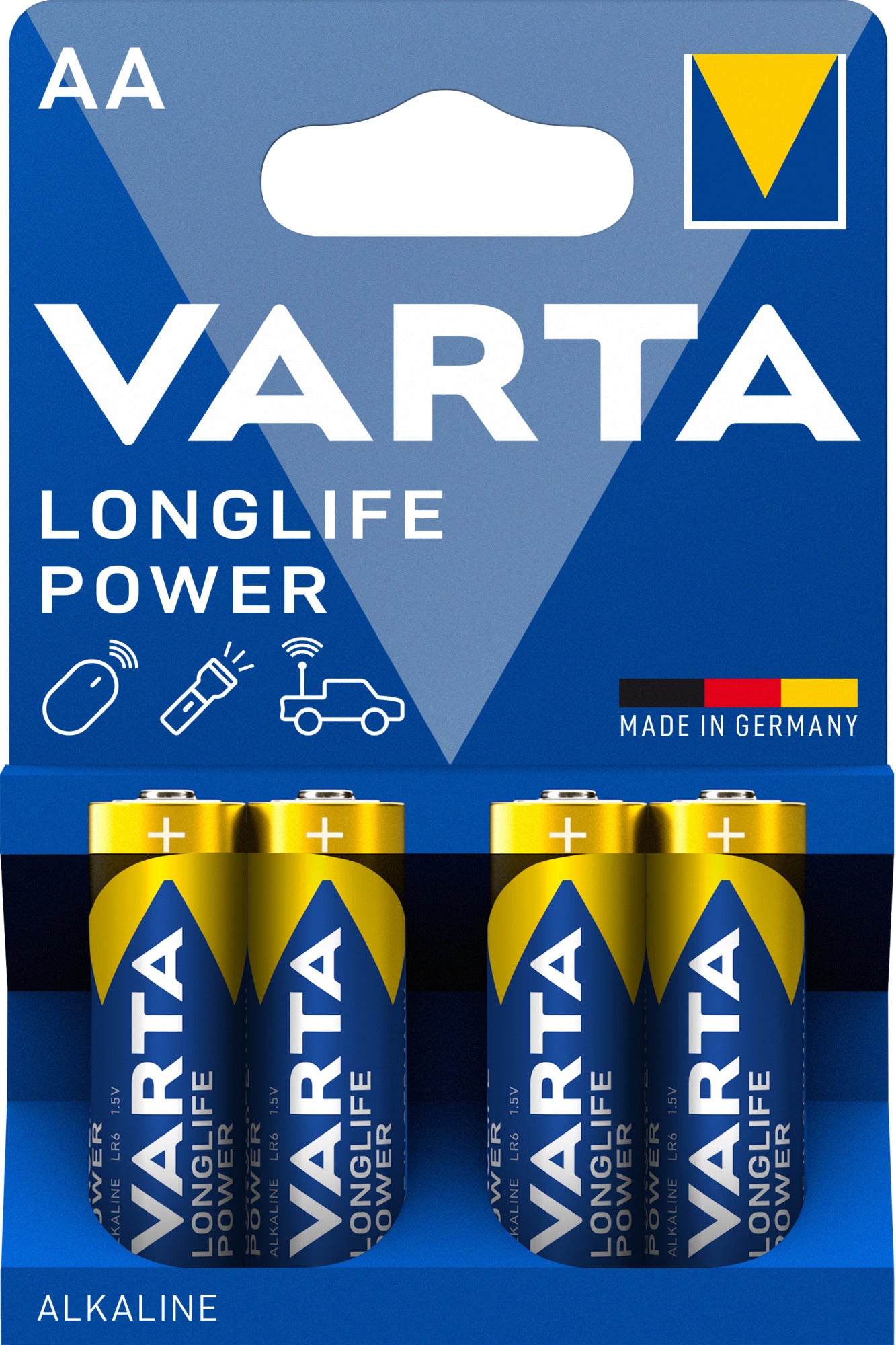 Varta alkaline batterij Longlife Power AA 4 st