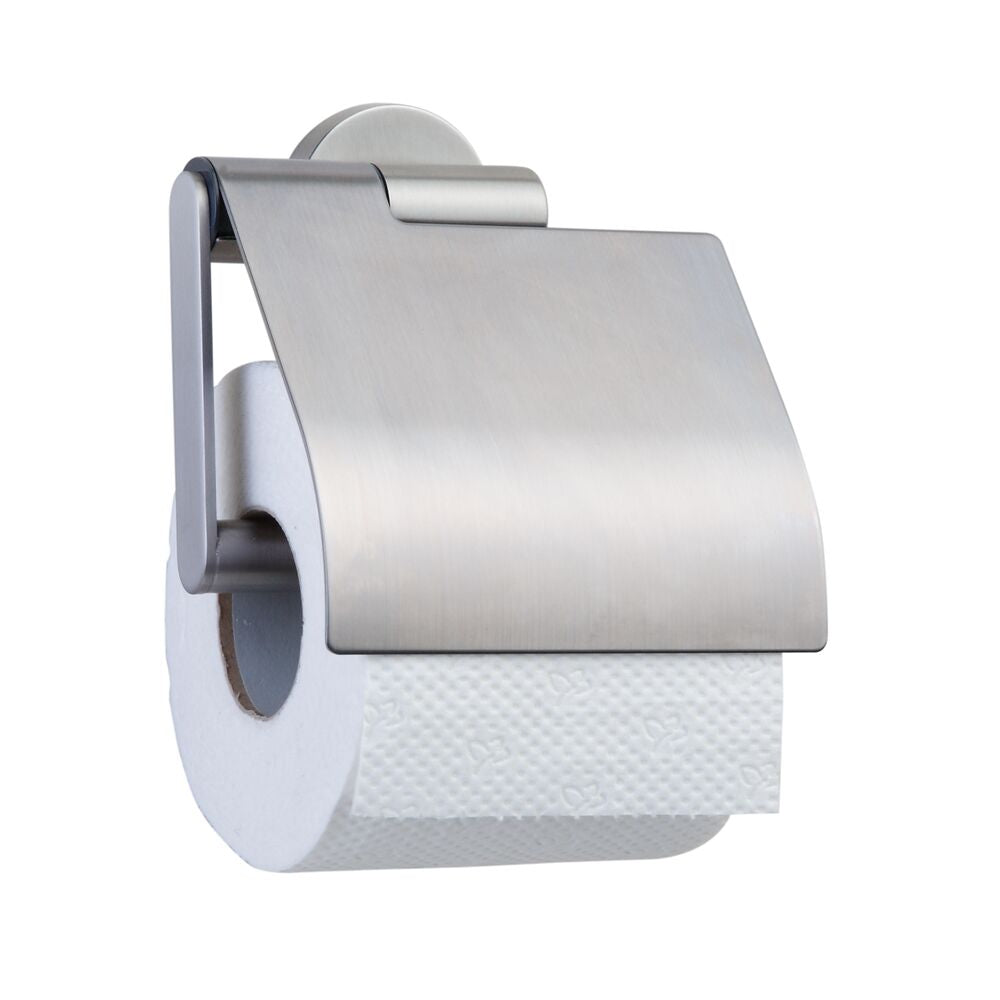 Tiger Boston Toiletrolhouder met klep RVS geborsteld