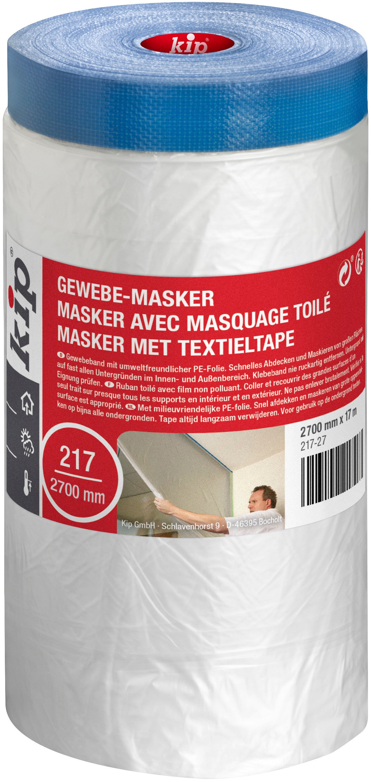 Kip afplaktape met textielband 217 2700mmx17m