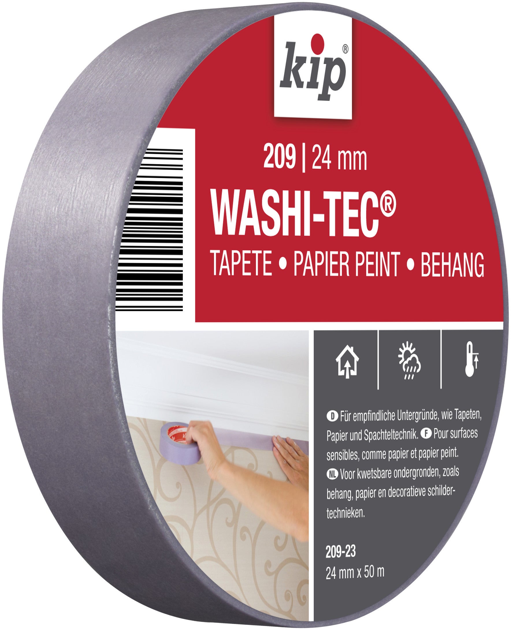Kip afplaktape Washi-tec 209 24mmx50m paars