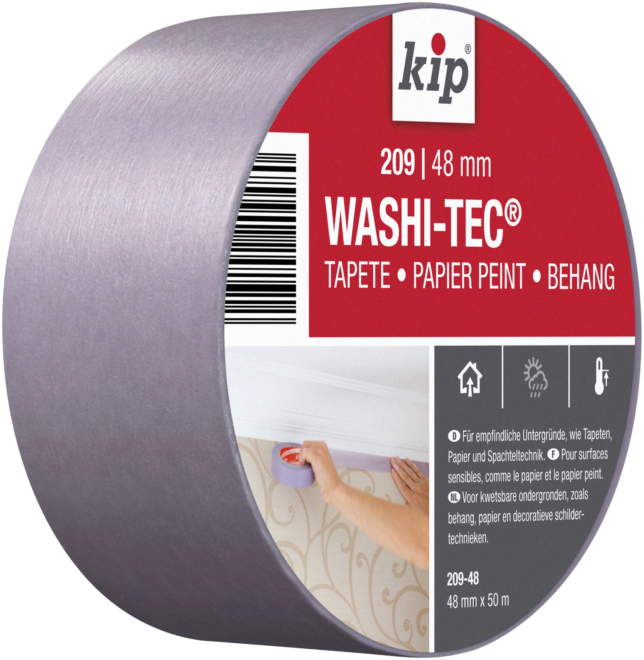 Kip afplaktape Washi-tec 209 48mmx50m paars