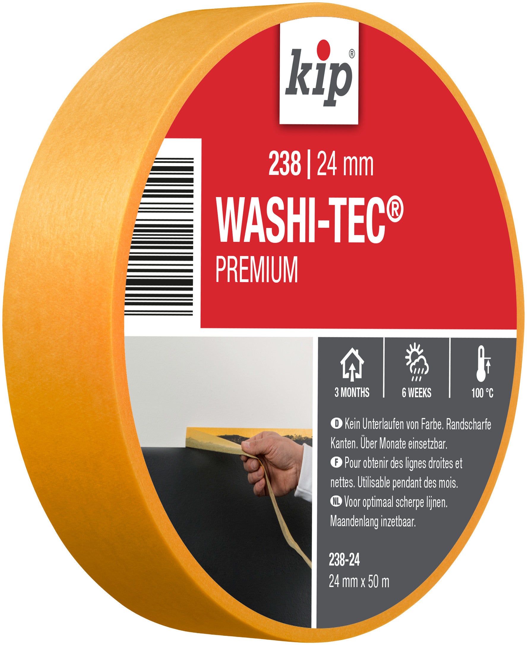 Kip afplaktape Premium Washi-tec 238 24mmx50m
