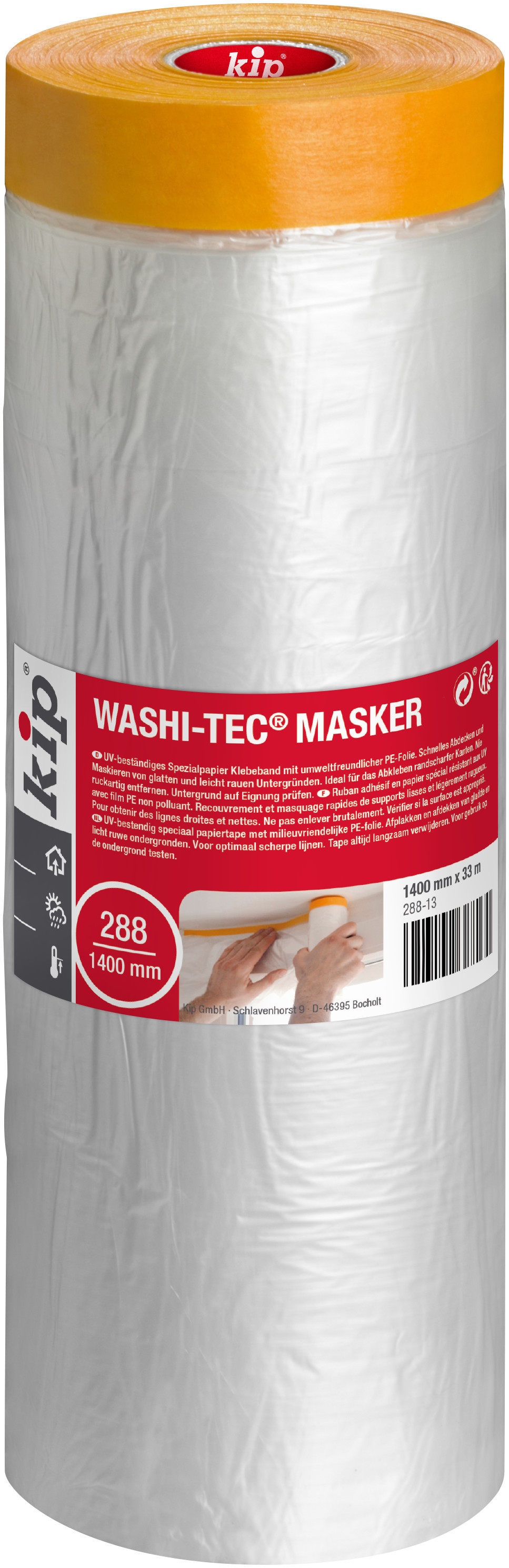 Kip 288 WASHI-TEC Masker voor de scherpste verflijnen en eenvoudig maskeren van oppervlakken in één handeling.