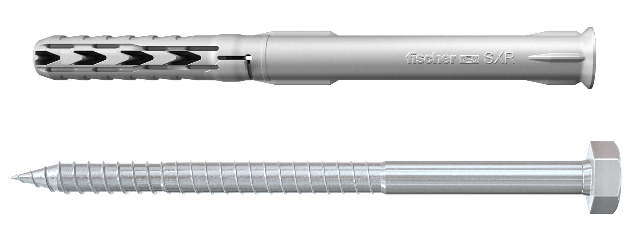 Fischer nylon constructie plug SXR 10X60 HEX + schroef zeskante kop 4st.