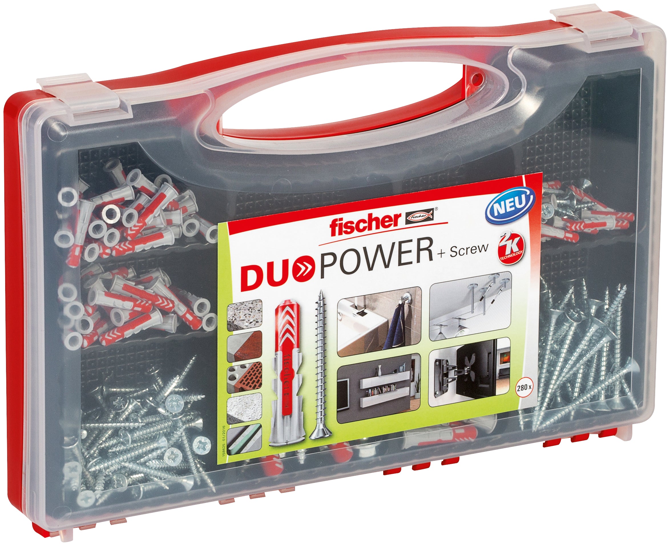 Fischer Red Box assortiment DuoPower nylon pluggen + schroeven 140st.