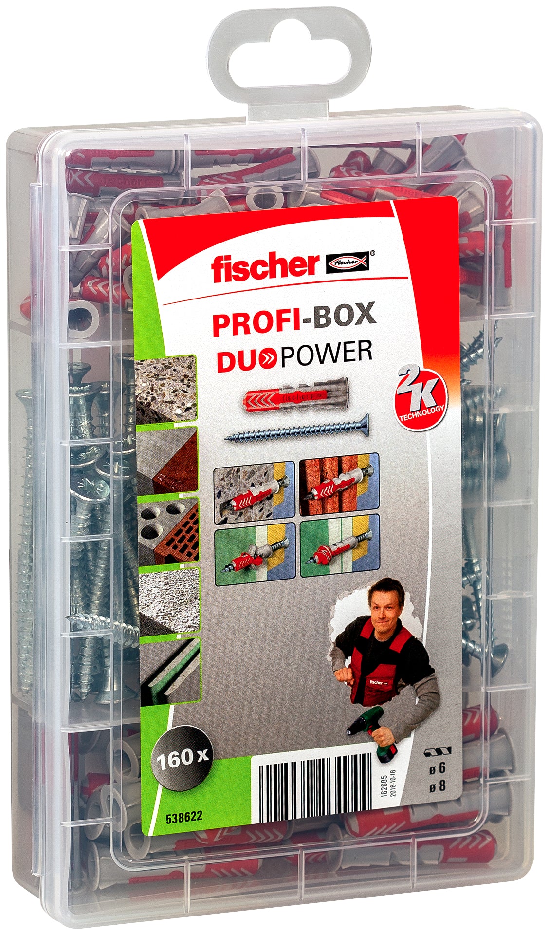 Fischer Profi-Box assortiment DuoPower nylon pluggen + schroeven 80st.